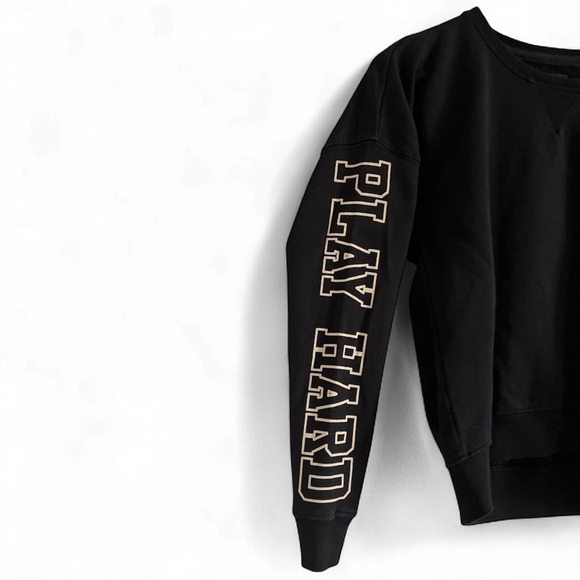 Kappa 67 Authentic Boys Black Work Hard Play Hard Sweatshirt Medium - Picture 2 of 4